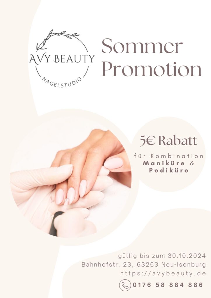 Avy Beauty Nagelstudio Sommer Angebot 2024