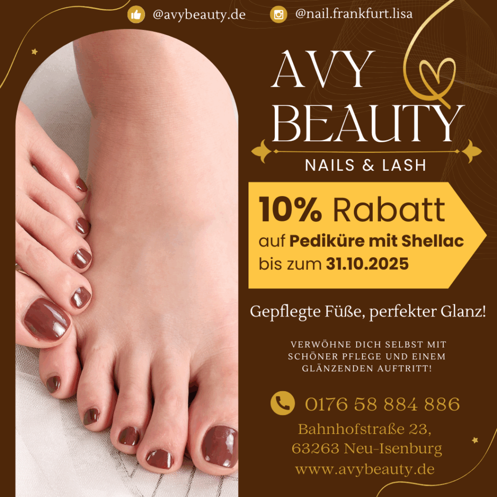 10% Rabatt auf unsere Pediküre mit Shellac – nur bis zum 31.10.2025